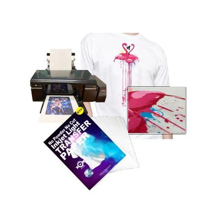 China Apparel Transworld Free Samples A3 One Step Uncut Custom Transfer Screen Printing Light Heat T-shirt Dtf Paper Transfer Paper for sale