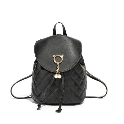 China Wholesale 2023 New Fashion Mini Backpack School Female Handbag Tassel Rhombus Student Backpack Waterproof Double-layer Loose Backpack for sale