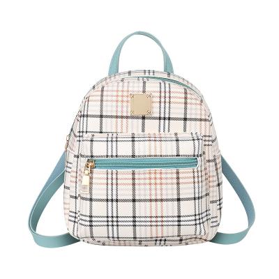 China 2023 Waterproof New Fashion Primting Plaid Backpack PU Leather Cross - Body Bag For Women Portable Traveling Handbags for sale