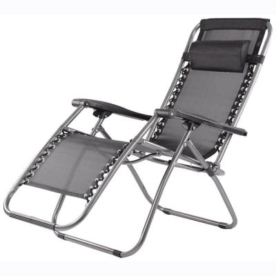 China Foldable Recliner Weightless Folding Chair Patio Pool Lounge Universal Foldable Massage Extended Chair with Removable Headrest Pillow for sale