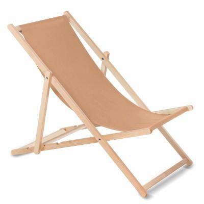 China Folding Modern Polyester Hardwood Sun Lounger Beach Chair Wood Deck Chair for sale