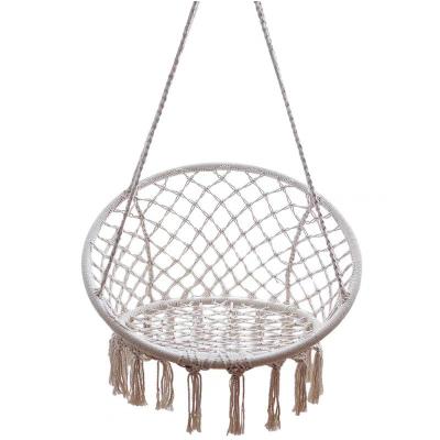 China Comfortable / Foldable Hammock Chair Macrame Swing With Hanging Kits , Cotton Rope Swing Hanging Chair for sale