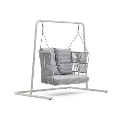 China Contemporary Outdoor Hanging Garden Patio Swing Rope Hotel Leisure Hammock Swings Wicker Rattan 2 Seater Sofa Swing Chair for sale