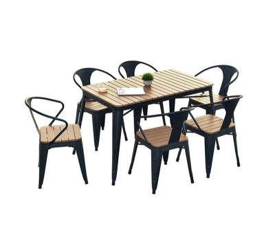 China New Weather Resistant List Modern Simple Garden Dining Furniture Outdoor Table Chair Set For 6 Seater for sale