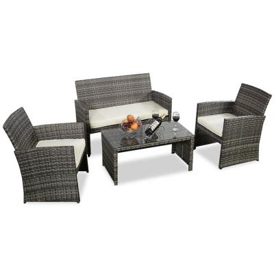 China New Arrival Modern Durable Outdoor Garden Table And Chairs Set Patio Sets Wicker Furniture for sale