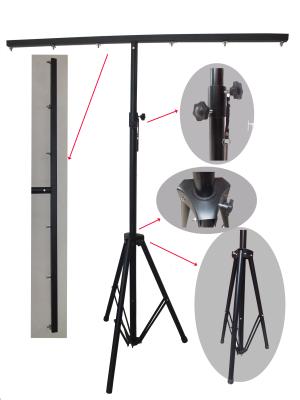 China 3m Height Black Truss Light Stand , Steel Material Dj Lighting Stands For Hanging for sale