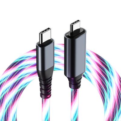 China Wholesale LED Light Yekn Cable 60W 480Mbps USB 2.0 USB-C to USB-C Palladium Fast Charging Cable for Smartphone for sale