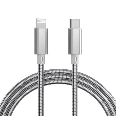 China Premium Fast Speed ​​Braided Cable YEKN-SCL067 MFi metal fraying and breaka Charging USB-C to Lightning Cable for iPhone for sale