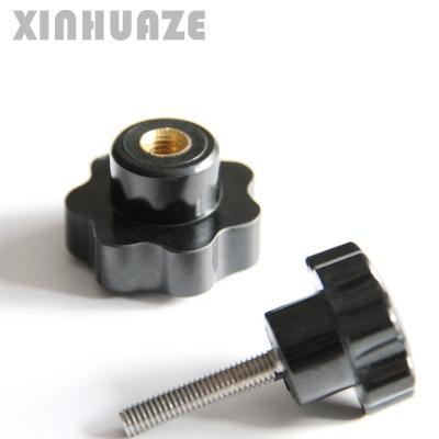 China HZ102007 Solid Custom Bakelite Five Star Machine Knob Handle Screw Or Nut for sale