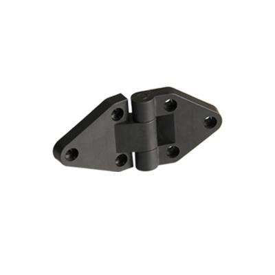 China Modern Plastic Hole Spacing Black 40*40.5*110 Reinforced Industrial Tooling Nylon Exterior Door And Window Hinges for sale