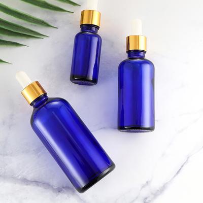 China 2022 Hot Sale Wholesale 2022 Cosmetic Serum Body Essential Oil Glass Cobalt Blue Dropper Bottle Reasonable Price 5Ml 10Ml 15Ml 30Ml 50Ml 2Oz for sale