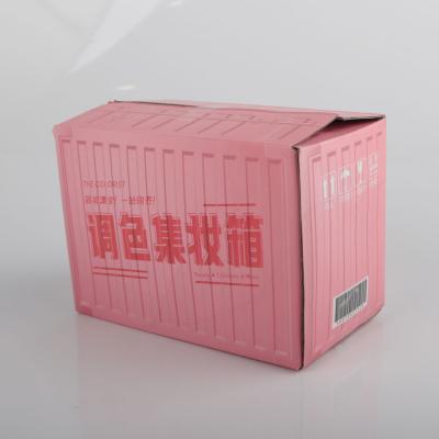 China Recyclable Custom Printing OEM Logo Rectangular Paper Box Cosmetic Box Packaging Pink Paper Box for sale