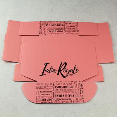 China Recyclable Free Design Eco Friendly Pink Square Corrugated Cardboard Mailing Foldable Paper Shopping Box for sale