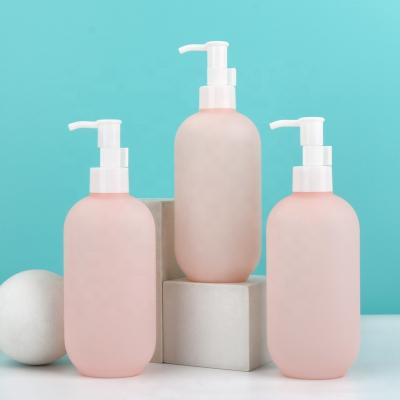 China Amazon Cosmetic Hot Sale HDPE 250ml Lotion Conditioner Matte Pink Shampoo Bottle With Pump for sale