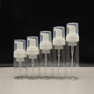 China 100ml 120ml 150ml 180ml 200ml Cosmetic Pump Pet Bottle Dispenser Clear Plastic Foam Face Wash Foaming Foaming Bottles for sale