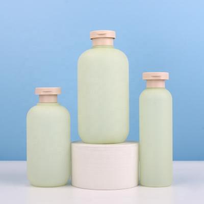 China Household Products Cosmetic Set Bottle 200ml 300ml Frosted Blue Orange Brown Cosmetic Jar 250ml Pink Flip Cap Bottle for sale