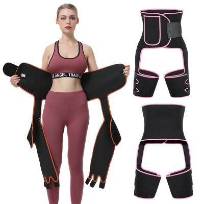 China Custom Firm Control Neoprene Thigh and Waist Trimmer Butt Lifter Front Pocket Exercise Weight Loss Waist and Thigh Trimmer for sale