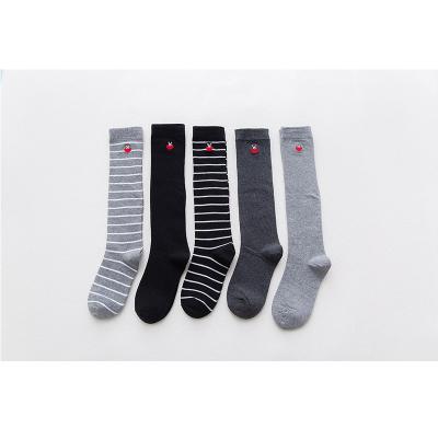 China Fashion Cartoon Girls Antibacterial Custom Knee High Socks Striped Kawaii Socks Over The Knee Socks for sale