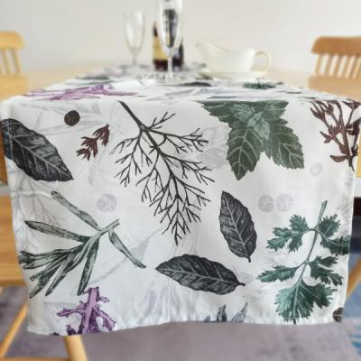 China Drop Leaves Printed Wholesale Polyester Leaves Table Runner for sale