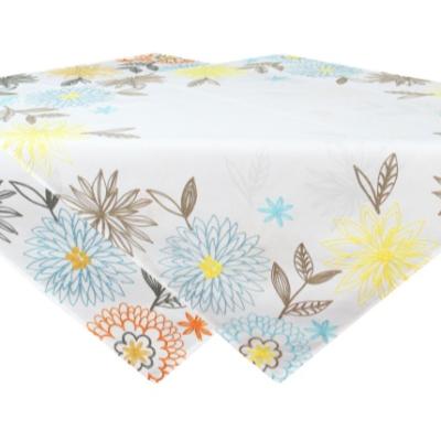 China Embroidery Square Embroidered Tablecloth Polyester Flower Tablecloth for sale