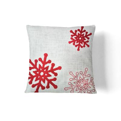 China Wholesale Hot Sale PORTABLE Elegant Snowflake Classic Decorative Christmas Embroidered Cushion Tile for sale