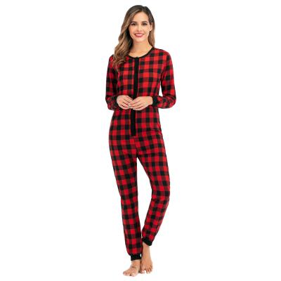 China Custom Logo Full Length Design Adult Women's Onesie Christmas Christmas Pajamas From Thermal Supplier for sale