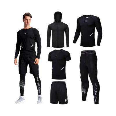 China Breathable Custtom Logo Fitness Training Black Jogging Suits Nylon Tracksuit Wholesale for sale