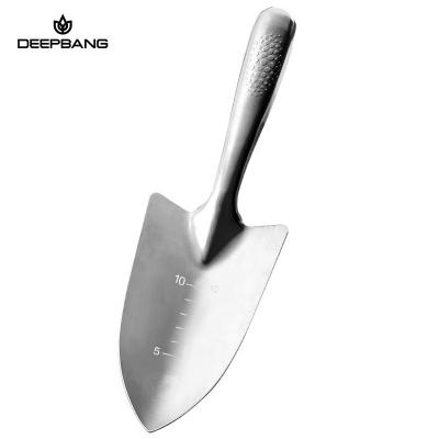 China Garden Plants Wholesale Deepbang Sand Soil Flower Small Mini Hand Digging Tool Pot Planting Stainless Steel Shovel For Gardening for sale