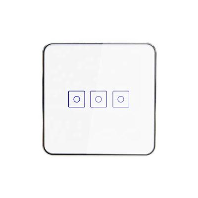 China Crystal Glass Remote Switch Zigbee 3.0 Wireless Rheostat Led Wall Touch Tuya Smart Life Domotica 3 Band Rheostat Light Switch for sale