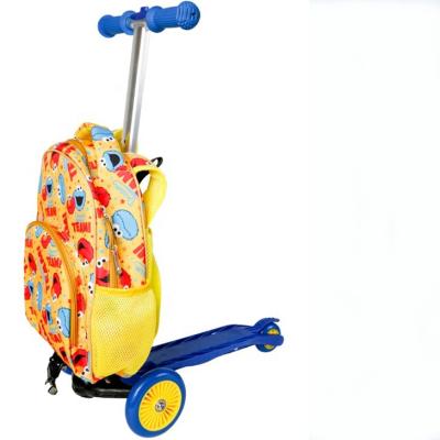 China Hot Selling Cartoon Children's Love The Best 18 Inch Kids Luggage Suitcase Nylon Scooter for sale