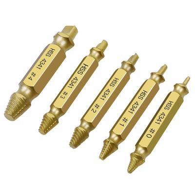 China Car Repair DIY Tools 5pcs/set Auto Titanium Damaged Screw Extractor for sale