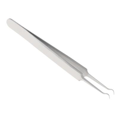 China Curved Face Cleaner 115MM Large Stainless Steel Tweezers For Facial Cleaning for sale