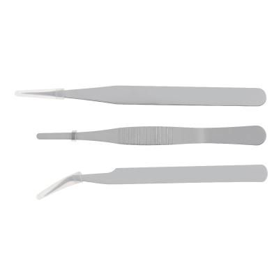 China 3pcs/set 1.2MM Stainless Steel Tweezers Mobile Phone Stickers Phone Repair Electronics Elbow Sanding Tweezers PVC Packaging Directly for sale