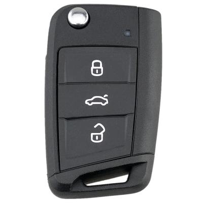 China 3 Buttons Modified Folding Flip Remote Car Key Cover Case FOB Fit For VW/Golf/S-koda O-ctavia A7 Seat BAYD226 for sale