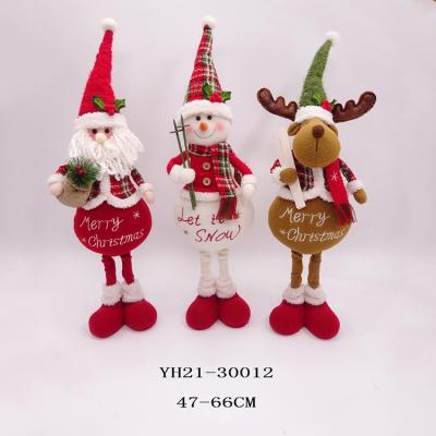 China Customized 47/66 cm Plush StuffedSnowman / Moose Mantel Decorations Santa Claus Merry Christmas Gift Doll for sale