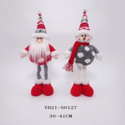 China Customized 30/41CM Christmas Sanding Doll Toy Xmas Home Table Decor Santa Claus And Snowman With Spring for sale