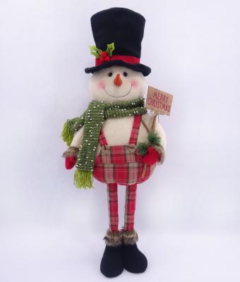 China Polyester Velvet Felt 2022 Indoor Stretchy Standing Christmas Decoration Home Decor Snowman Decoration YH22-50341-2 for sale