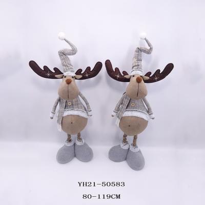 China Customized Gray Christmas Stuffed Moose Reindeer Home Decor Christmas Elk Ornaments for sale