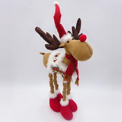 China 56cm Wool Yarn Artificial Stretch Reindeer With 4 Leg Style Home Christmas Decorations for sale