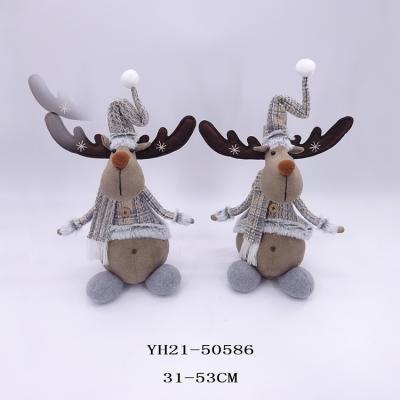 China Customized Sitting Christmas Home Moose Indoor Decoration Christmas Deer Decoration Reindeer Toy for sale