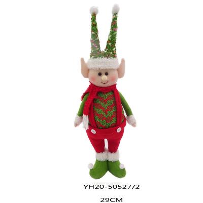 China Christmas elf standing shelf 29cm velvet/polyester/wool fabric plush elves a christmas tradition for sale