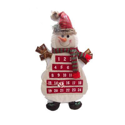 China Customized 38*78cm Christmas Advent Calendar With Red Hat Snowman House Decoration for sale