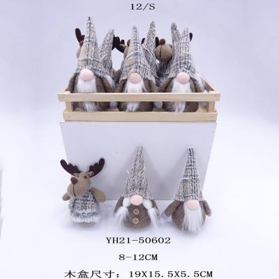 China Customized 8-17CM Christmas Tree Plush Gnomes Reindeer Ornaments Christmas Tree Hanging Decoration for sale