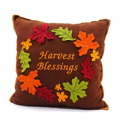 China T/C Fabric 40x40cm Custom Cushion Autumn Pillow Christmas Cushion Pillow Cover Case With Leaves for sale