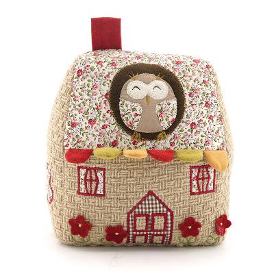 China 22CM Jute Burlap Fabric HOME Door Stopper With Owl Pattern Home Decoration Accessories for sale