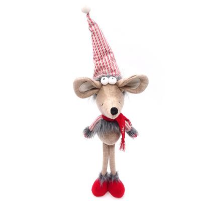 China Plush 50CM Christmas Decoration Standing Mouse Toy Christmas Ornament for sale