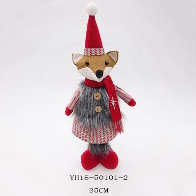 China Plush Christmas Stance Fox Girl Christmas Doll Toys Gift Set For Christmas Decoration for sale