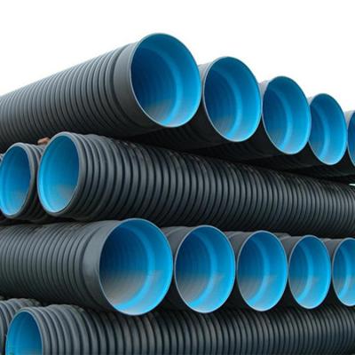 China Corrosion Resistant High Density Polyethylene 200mm HDPE Corrugated Pipe For Fiber Cable Drain for sale