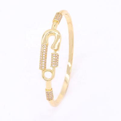 China Fashion Mexico Style Clasp Special Gold Plated Women Brass Bangle Jewelry for sale