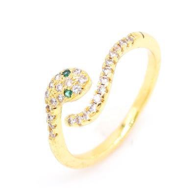 China Mujeres de las de Para d'anillo de colorido de zirconia de cUbico d'en oro anillo de serpiente de chapado de JoyerIa de moda 18k fashion for sale